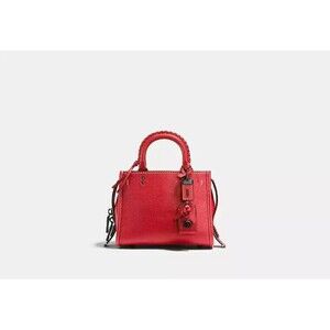 COACH 1941 RED WHIPSTITCH GLOVETANNED PEBBLE LEATHER "MINI" 17 ROGUE -NWT